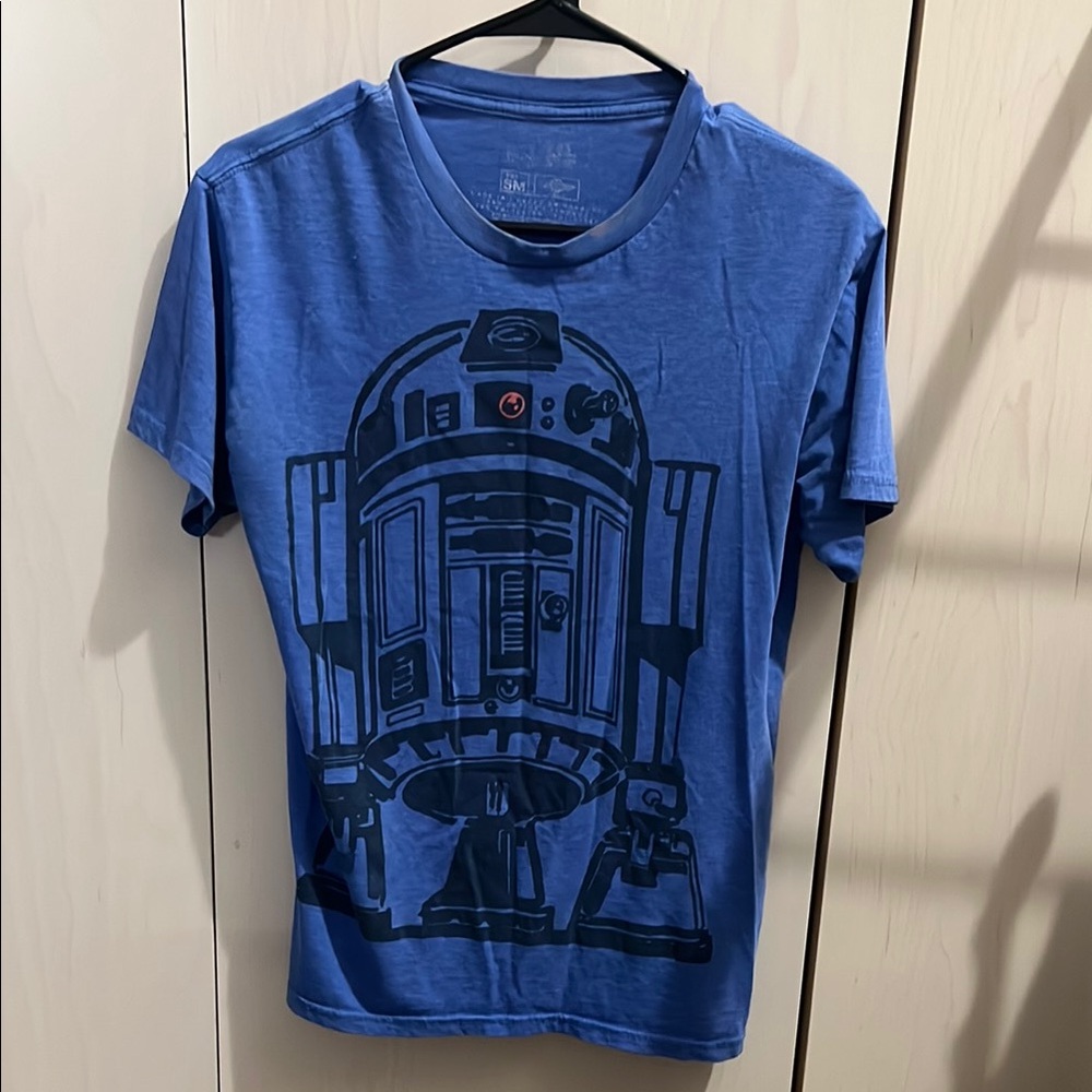 Blue Star Wars Graphic T-Shirt with R2-D2 Design